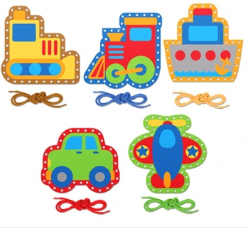  스테판조셉 실꿰기카드5P세트 (교통기관)				 				